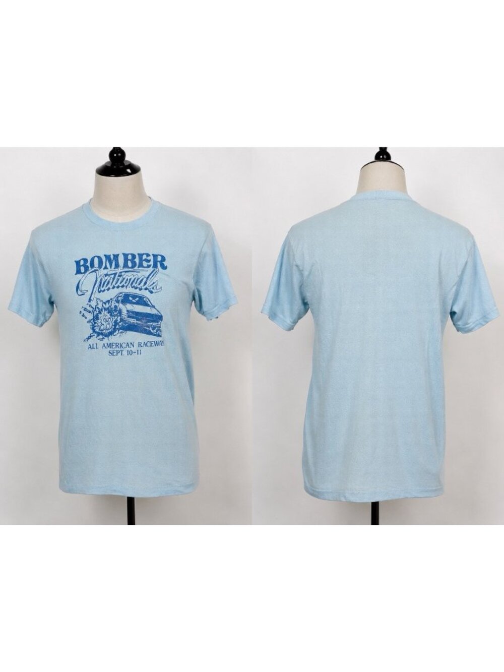 Vintage 1983 Bomber Nationals Drag Racing T-Shirt All American Raceway USA L